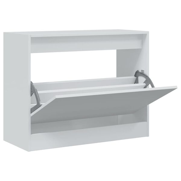 vidaXL Omarica za čevlje bela 80x34x63 cm inženirski les