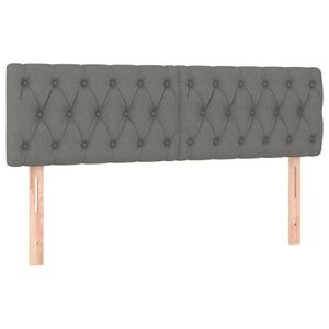 vidaXL Posteljno vzglavje temno siva 160x7x78/88 cm blago