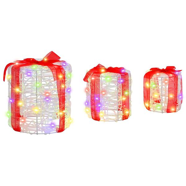 vidaXL Dekoracija Darilne Škatle 3 pcs barvito 20 x 20 x 21 cm Akril