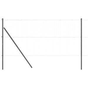 vidaXL Vgrajeni ograjski steber 52 kos Siva Pra&scaron;no lakirano jeklo