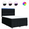 vidaXL Box spring posteljni z vzmetnico črn 140x190 cm blago