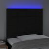 vidaXL LED posteljno vzglavje črno 80x5x118/128 cm blago