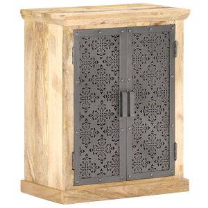 vidaXL Komoda z jeklenimi vrati 60x35x75 cm trden mangov les