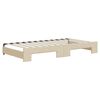 vidaXL Izvlečna dnevna postelja z vzmetnico krem 100x200 cm blago
