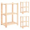vidaXL Stojalo 3-nadstropno 3 kosi 60x38x90 cm trdna borovina 150 kg