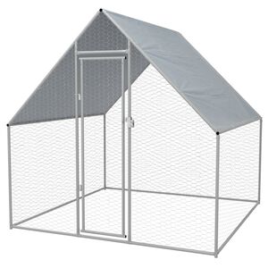 vidaXL Zunanji koko&scaron;njak iz pocinkanega jekla 2x2x1,92 m