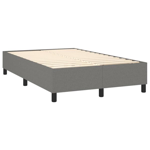 vidaXL Box spring posteljni z vzmetnico temno siv 140x190 cm blago