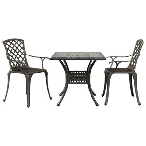 vidaXL Bistro garnitura 3-delna bronasta liti aluminij