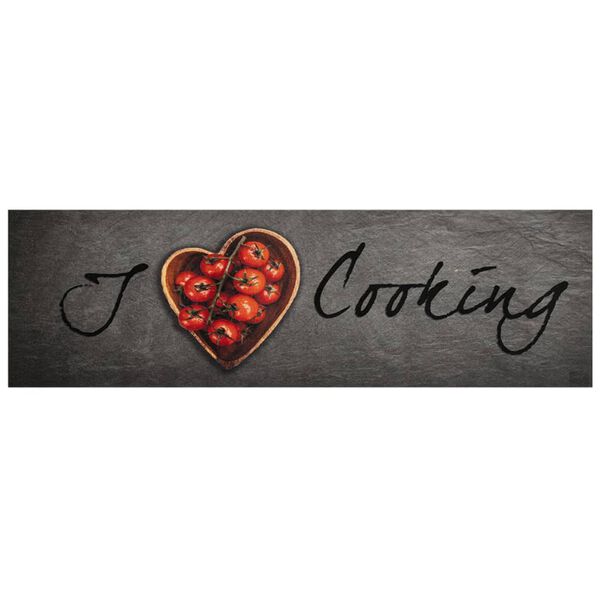 vidaXL Kuhinjska preproga pralna napis Cooking 45x150 cm žamet