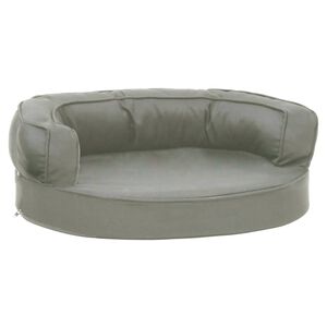 vidaXL Ergonomska pasja postelja 60x42 cm videz platna siva