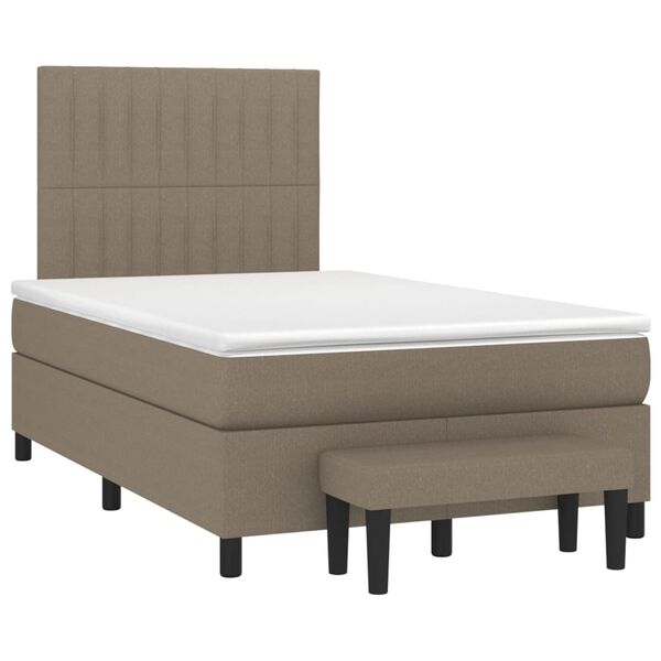 vidaXL Box spring postelja z vzmetnico taupe 120x190 cm blago