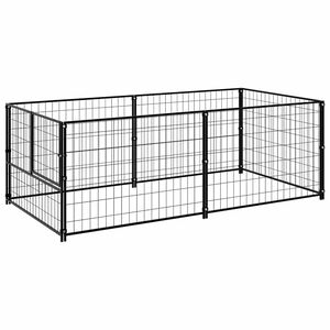 vidaXL Pasji boks črn 200x100x70 cm jeklo
