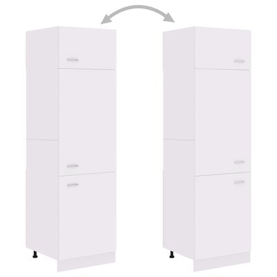 vidaXL Omara za hladilnik bela 60x57x207 cm iverna plošča