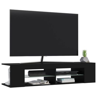 vidaXL TV omarica z LED lučkami črna 135x39x30 cm