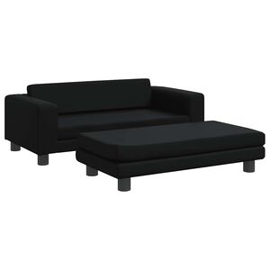vidaXL Pasja postelja s podalj&scaron;kom črna 100x50x30 cm umetno usnje