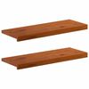 vidaXL Stopnice 2 kos 80 x 25 x 2 cm Rjava Masivno hrastovo les