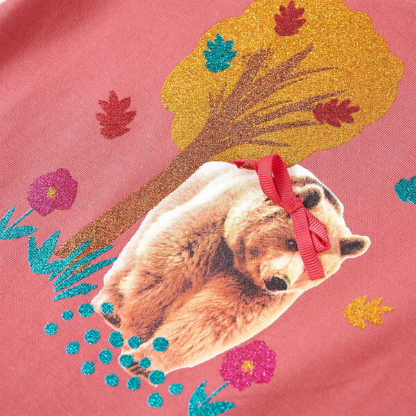 Otroška majica z dolgimi rokavi starinsko roza 128