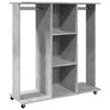 vidaXL Garderobna omara siva s kole&scaron;čki 102x38x110 cm inženirski les