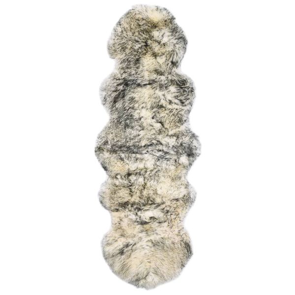 vidaXL Preproga iz ovčje kože 60x180 cm temno siva me&scaron;ana