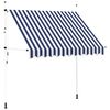 vidaXL Ročno zložljiva tenda 250 cm modre in bele črte