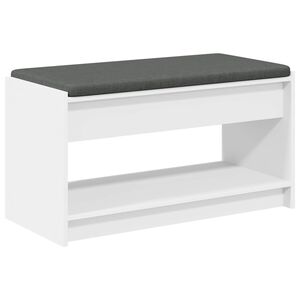 vidaXL Haldna klop Bela 83 x 38 x 45 cm Oblikovan Les in Tkanina