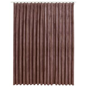 vidaXL Zatemnitvena zavesa z obe&scaron;ali žametna antično roza 290x245 cm