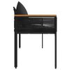 vidaXL Zunanja klop z blazino Črna 117 x 54 x 74.5 cm poli ratan