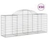 vidaXL Obokane gabion ko&scaron;are 50 kosov 200x50x80/100 cm cinkano železo