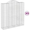 vidaXL Obokana gabion ko&scaron;ara 9 kos 200x50x200/220 cm pocinkano železo