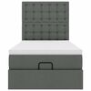 vidaXL Otomanski posteljni okvir z vzmetnico siv 80x200 cm blago