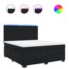 vidaXL Box spring postelja z vzmetnico črna 180x200 cm žamet
