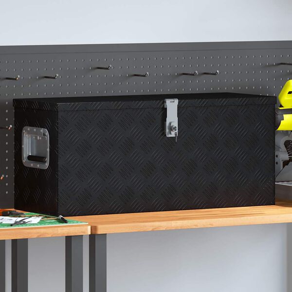 vidaXL Aluminijasta škatla 80x30x35 cm črne barve