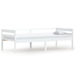 vidaXL Posteljni okvir bel iz trdne borovine 90x200 cm