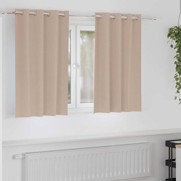 vidaXL Zavese za zatemnitev z obroči 2 pcs Taupe 140 x 140 cm