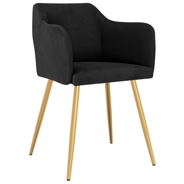 vidaXL Jedilni stoli 2 kosa črn žamet