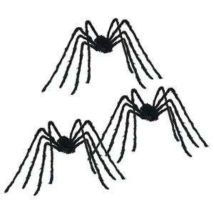vidaXL Halloween Pajek Dekoracija 3 kos Črna 200 cm Poliester in jeklo