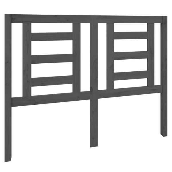 vidaXL Posteljno vzglavje sivo 126x4x100 cm trdna borovina