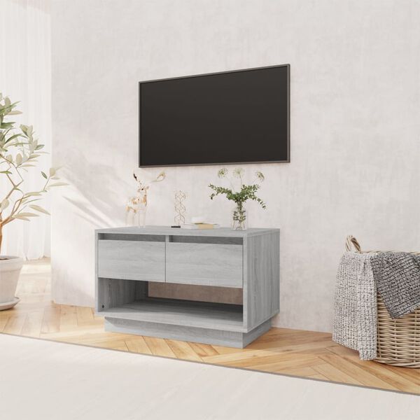 vidaXL TV omarica siva sonoma 70x41x44 cm iverna plošča