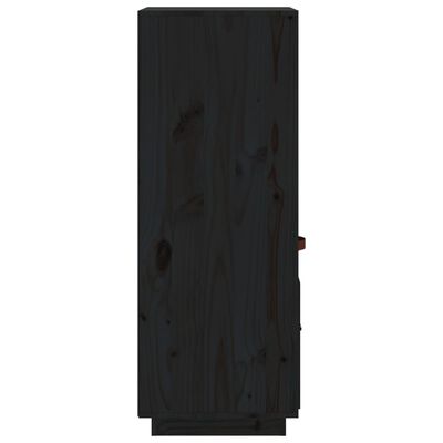 vidaXL Visoka omara črna 34x40x108,5 cm trdna borovina