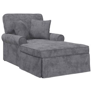 vidaXL Naslonjač z krilom z blazino Temno siva 157 x 91 x 91 cm ARES