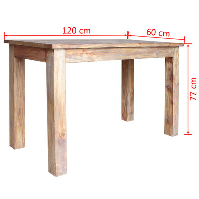 vidaXL Jedilna miza trden predelan les 120x60x77 cm