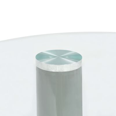 vidaXL Klubske mizice 2 kosa s stekleno površino visok sijaj sive