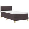 vidaXL LED Box Spring Postelja Temno rjava 80 x 200 cm blago