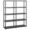 vidaXL Regal s policami 5-nadstropni črn 142x38x170 cm plastika