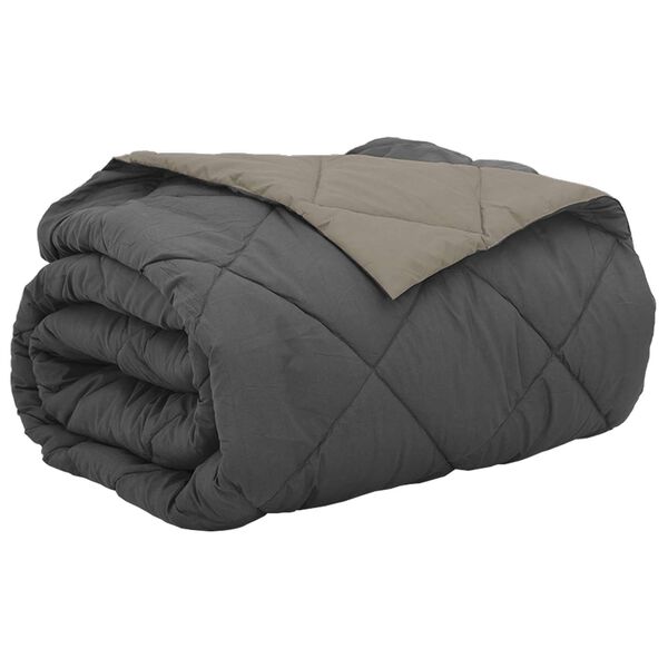 vidaXL Poletna odeja Svetlo siva in antracit 220 x 240 cm Mikrovlakna