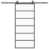 vidaXL Drsna vrata z opremo črna 90x205 cm ESG steklo