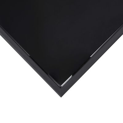 vidaXL Vrtna barska miza črna 110x60x110 cm kaljeno steklo