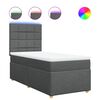 vidaXL Box spring postelja z vzmetnico temno siva 90x200 cm blago