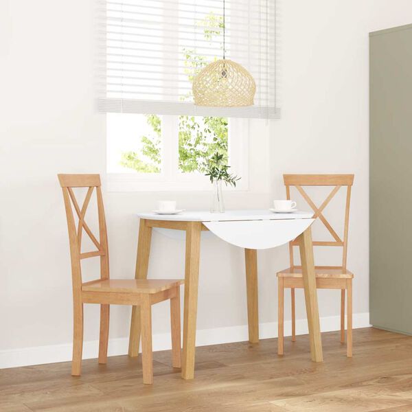 vidaXL Jedilni stoli 2 kosa masivne lesene gume