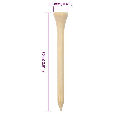 vidaXL Podstavek za golf 1000 kosov 70 mm bambus